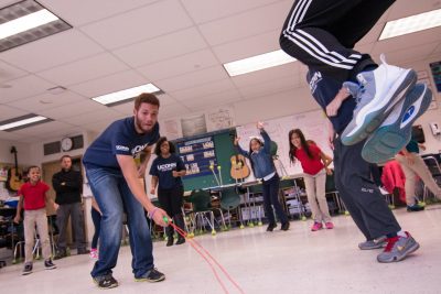 students jump roping